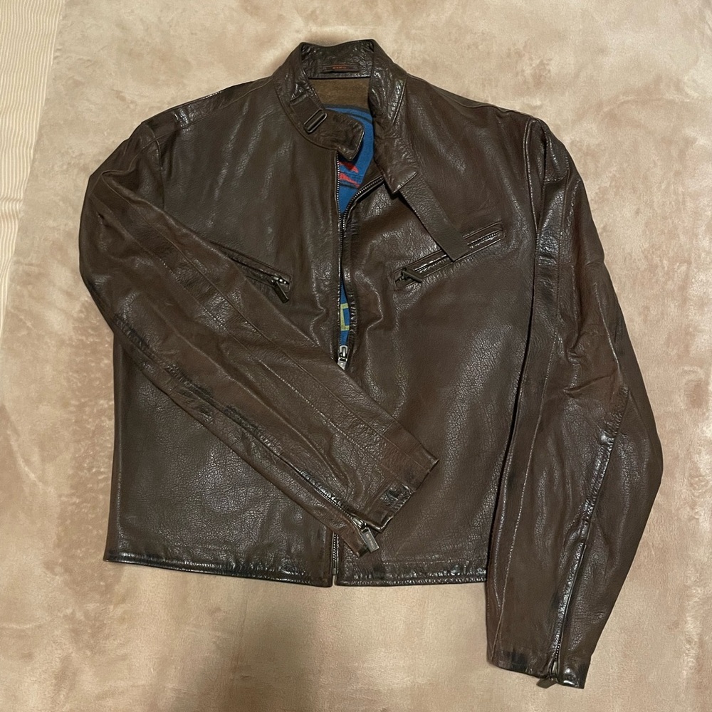 VINTAGE ITALIAN LEATHER JACKET BY ETRO